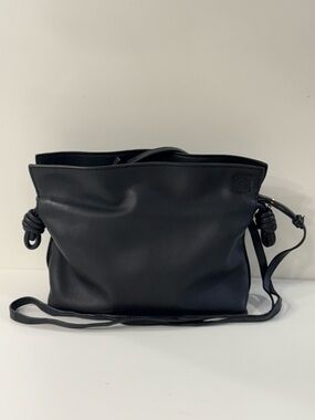 Loewe Mini Black Leather Clutch/Shoulder Bag with Knot Details